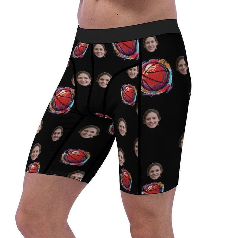 FacePajamas Sports Briefs-2GG-SDS Custom Face Ball Men's Sports Boxer Briefs Design Your Own Personalized Underwear For Valentine's Day Gift