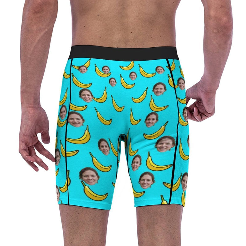 FacePajamas Sports Briefs-2GG-SDS Custom Face Banana Men's Sports Boxer Briefs Personalized Your Own Briefs For Valentine's Day Gift