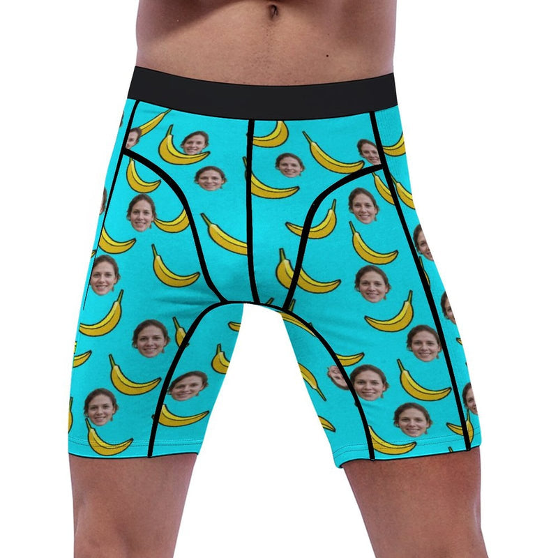 FacePajamas Sports Briefs-2GG-SDS Custom Face Banana Men's Sports Boxer Briefs Personalized Your Own Briefs For Valentine's Day Gift