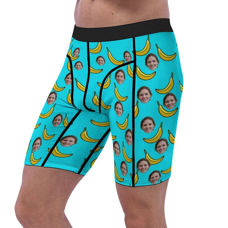 FacePajamas Sports Briefs-2GG-SDS Custom Face Banana Men's Sports Boxer Briefs Personalized Your Own Briefs For Valentine's Day Gift