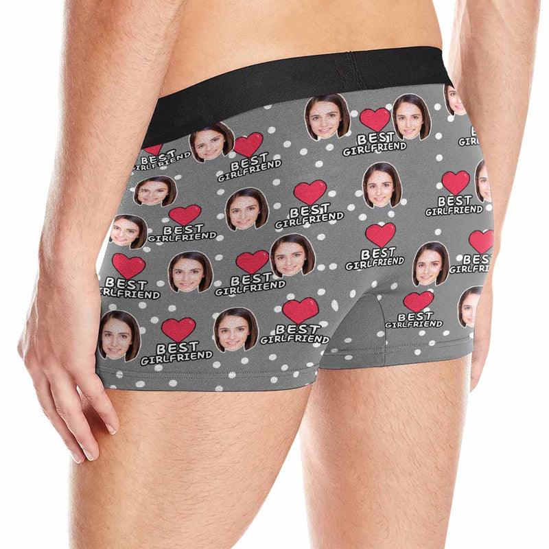 FacePajamas Men Underwear Custom Face Best Girlfriend Men's Boxer Briefs Personalized Photo or Image Underwear For Valentine's Day Gift