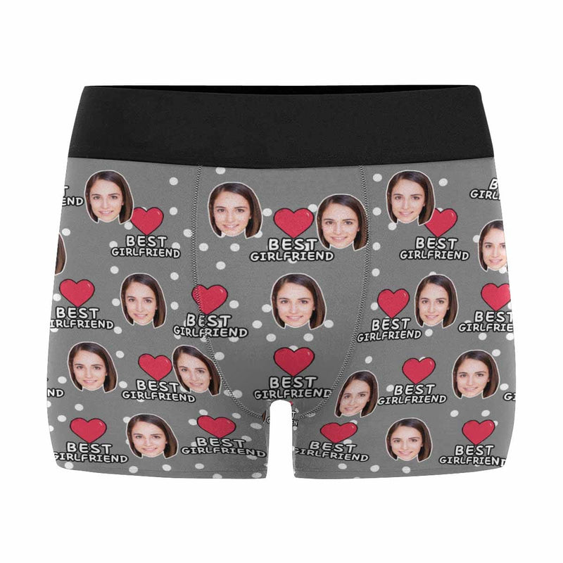 FacePajamas Men Underwear Custom Face Best Girlfriend Men's Boxer Briefs Personalized Photo or Image Underwear For Valentine's Day Gift