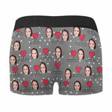 FacePajamas Men Underwear Custom Face Best Girlfriend Men's Boxer Briefs Personalized Photo or Image Underwear For Valentine's Day Gift