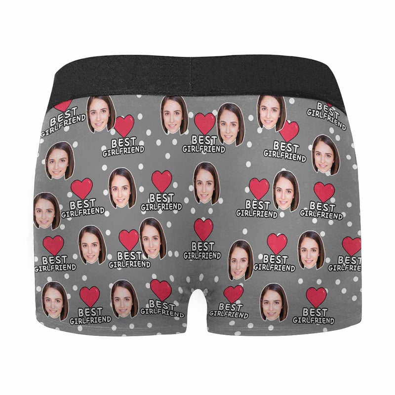 FacePajamas Men Underwear Custom Face Best Girlfriend Men's Boxer Briefs Personalized Photo or Image Underwear For Valentine's Day Gift