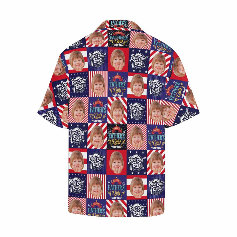 FacePajamas Hawaiian Shirt Custom Face Best Wish For Dad Men's All Over Print Hawaiian Shirt