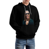 FacePajamas Hoodie-2WH-SDS Custom Face Black Unisex Hoodie Personalized Face Black?Hoodie?with?Design Large Size Loose Hoodie Top Outfits