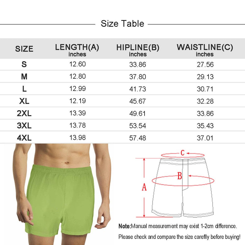 FacePajamas Men Underwear-shorts Custom Face Blue Line Plaid Boxer Shorts Pure Cotton Shorts for Men