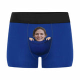 FacePajamas Men Underwear Custom Face Blue Pocket Men's Boxer Briefs Made for You Custom Underwear Unique Valentine's Day Gift