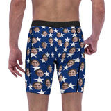 FacePajamas Sports Briefs-2GG-SDS Custom Face Blue Star Men's Sports Boxer Briefs Made for Your Custom Briefs For Valentine's Day Gift