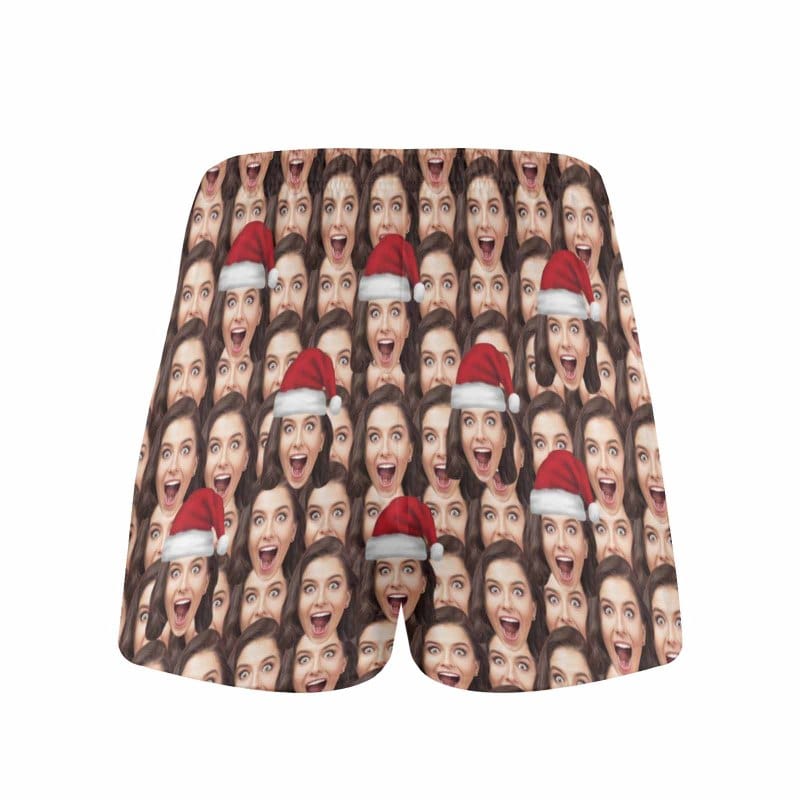 FacePajamas Men Underwear-shorts Custom Face Christmas Hat Boxer Shorts Pure Cotton Shorts for Men