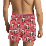 FacePajamas Men Underwear-shorts Custom Face Christmas Hat X-mas Boxer Shorts Pure Cotton Shorts for Men