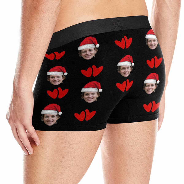 FacePajamas Men Underwear Custom Face Christmas Red Men's Print Boxer Briefs Personalized Underwear with Face for Men-I'm Nuts About You