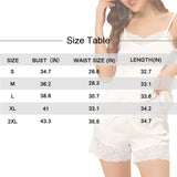 FacePajamas Pajama Cami Set-2GG-Blue Custom Face Color Leopard Lace Cami Pajamas Personalized Women's Nightwear Set