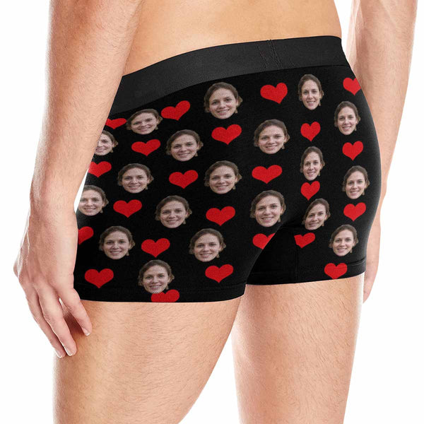 FacePajamas Men Underwear Custom Face Gift Love You Men's Boxer Briefs Made for You Custom Underwear Unique Valentine's Day Gift