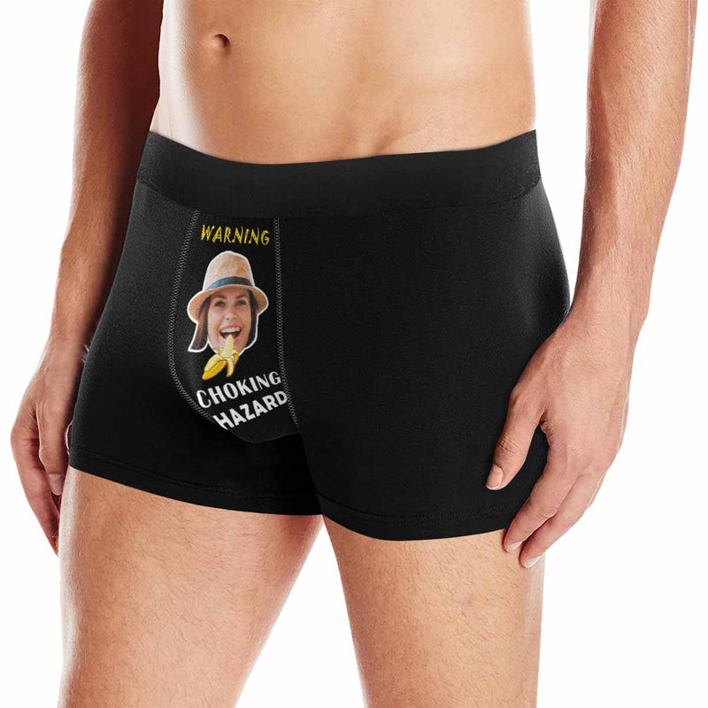 FacePajamas Men Underwear Custom Face Hazard Men's Boxer Briefs Made for You Personalized Underwear For Valentine's Day Gift