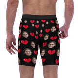 FacePajamas Sports Briefs-2GG-SDS Custom Face Heart Men's Sports Boxer Briefs Put Your Face on Custom Underwear For Valentine's Day Gift