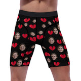 FacePajamas Sports Briefs-2GG-SDS Custom Face Heart Men's Sports Boxer Briefs Put Your Face on Custom Underwear For Valentine's Day Gift