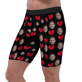 FacePajamas Sports Briefs-2GG-SDS Custom Face Heart Men's Sports Boxer Briefs Put Your Face on Custom Underwear For Valentine's Day Gift