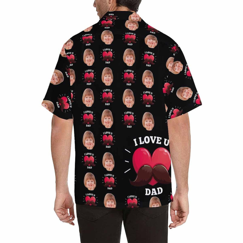 FacePajamas Hawaiian Shirt Custom Face I Love You Dad Men's All Over Print Hawaiian Shirt