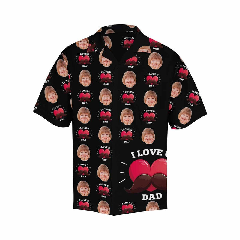 FacePajamas Hawaiian Shirt Custom Face I Love You Dad Men's All Over Print Hawaiian Shirt