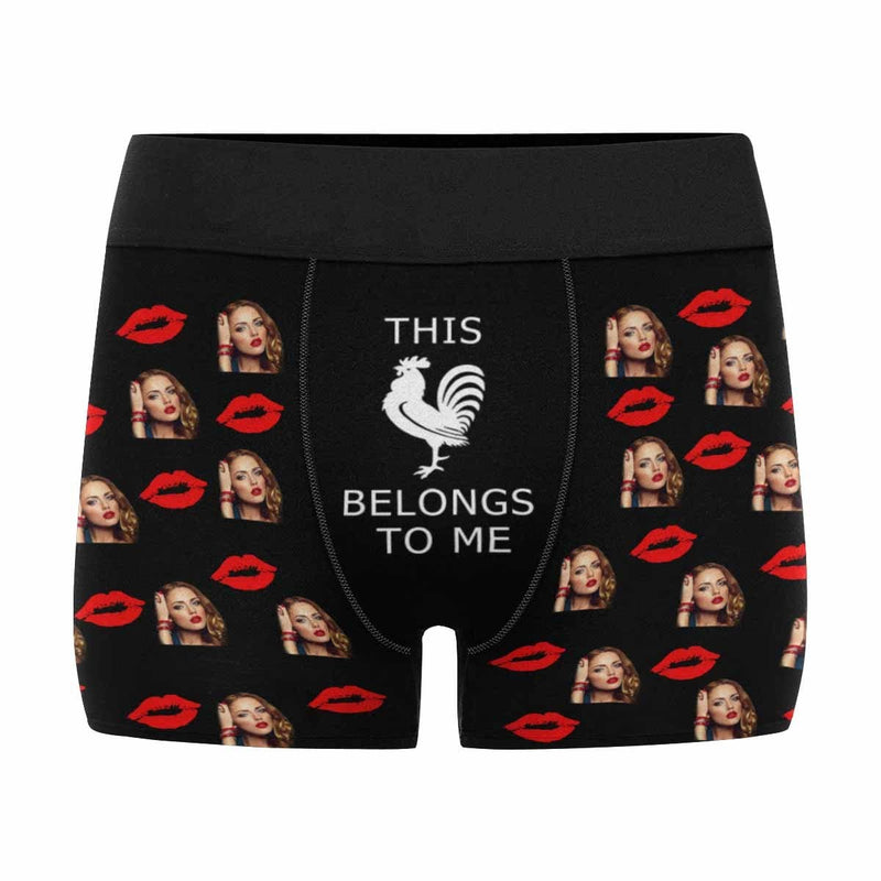 FacePajamas Men Underwear Custom Face Lip Cock Men's Boxer Briefs Print Your Own Personalized Photo Boxers Underwear For Valentine's Day Gift