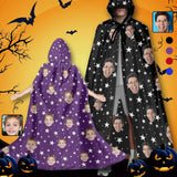 FacePajamas Halloween Cloak-2ML-ZD Custom Face Multicolor Unisex Hooded Halloween Cloak for Adult and Kids Cosplay Costumes Wizard Cape with Hat