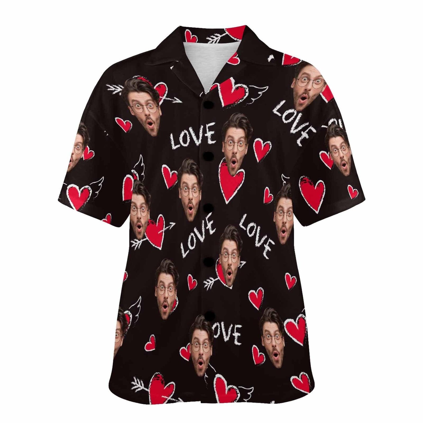 FacePajamas Custom Face Pajama Top Love Heart Loungewear for Women