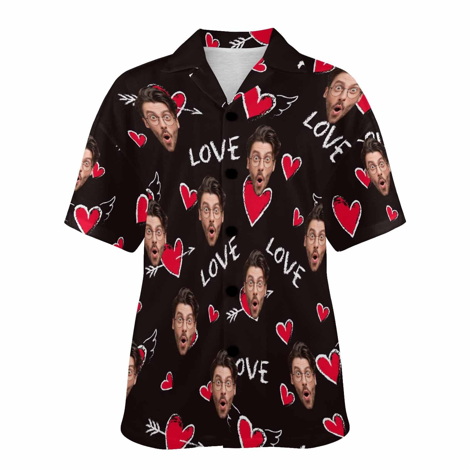 FacePajamas Custom Face Pajama Top Love Heart Loungewear for Women