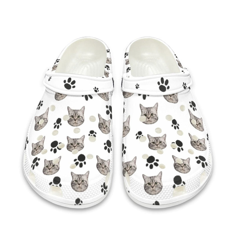 FacePajamas Hole Shoes-2ML-ZD Custom Face Pet Footprint Hole Shoes Personalized Photo Clog Shoes Unisex Adult Funny Slippers (DHL is not supported)