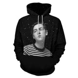 FacePajamas Hoodie-2WH-SDS Custom Face&Text Hoodie Galaxy Black Hoodie with Design Over Size Hooded Pullover Personalized Big Face Loose Hoodie Top Outfits