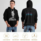 FacePajamas Hoodie-2WH-SDS Custom Face&Text Hoodie Galaxy Black Hoodie with Design Over Size Hooded Pullover Personalized Big Face Loose Hoodie Top Outfits