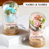 FacePajamas Valentine Gift Custom Name Eternal Flowers Glass Cover Ornaments Valentine's Day Gift For Her