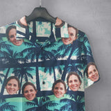 FacePajamas Hawaiian Shirt Custom Photo Hawaiian Shirts Photo Coconut Tree Unisex & Teenage Hawaiian Shirt Face Shirt Birthday Gift