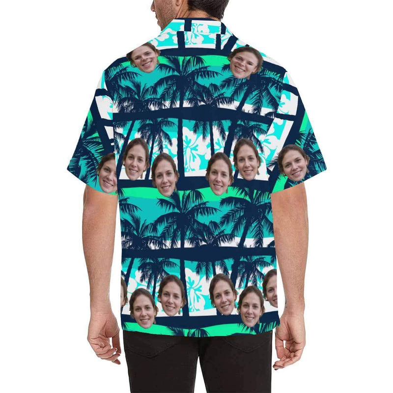 FacePajamas Hawaiian Shirt Custom Photo Hawaiian Shirts Photo Coconut Tree Unisex & Teenage Hawaiian Shirt Face Shirt Birthday Gift