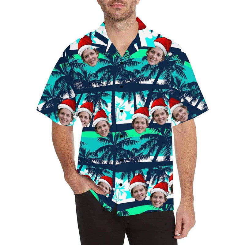 FacePajamas Hawaiian Shirt Custom Photo Hawaiian Shirts Photo Coconut Tree Unisex & Teenage Hawaiian Shirt Face Shirt Birthday Gift