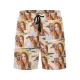 FacePajamas Swim Shorts Custom Photo Swim Trunks Personalized Men's Quick Dry Swim Shorts with Sweet Pictures for Valentine's Day