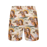 FacePajamas Swim Shorts Custom Photo Swim Trunks Personalized Men's Quick Dry Swim Shorts with Sweet Pictures for Valentine's Day