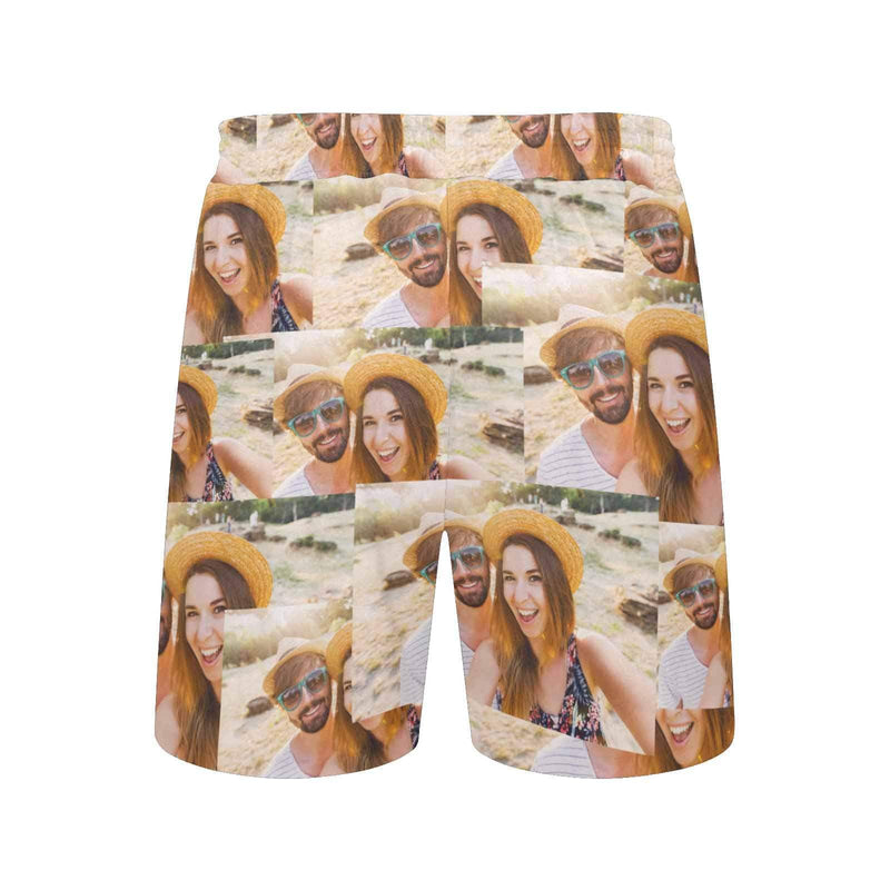 FacePajamas Swim Shorts Custom Photo Swim Trunks Personalized Men's Quick Dry Swim Shorts with Sweet Pictures for Valentine's Day