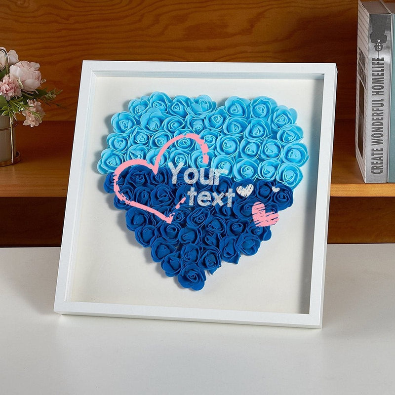 FacePajamas Valentine Gift Custom Pink Text Heart-shaped Paper Flower Shadow Box Valentine's Gift For Her