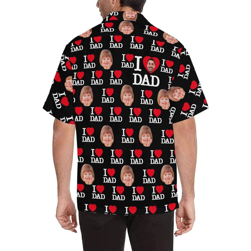 FacePajamas Hawaiian Shirt Custom Print Hawaiian Shirt with Face I Love You Dad Personalized Photo Tropical Printing Aloha Shirt