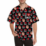 FacePajamas Hawaiian Shirt Custom Print Hawaiian Shirt with Face I Love You Dad Personalized Photo Tropical Printing Aloha Shirt