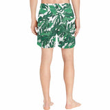 FacePajamas Swim Shorts Custom Swimming Trunks with Face Personalized Green Leaves Men's Quick Dry Swim Shorts for Holiday