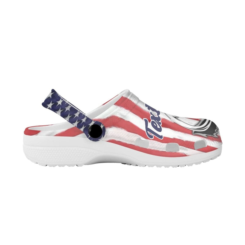 FacePajamas Hole Shoes-2ML-ZD Custom Text American Flag Hole Shoes Personalized Photo Clog Shoes Unisex Adult Funny Slippers (DHL is not supported)