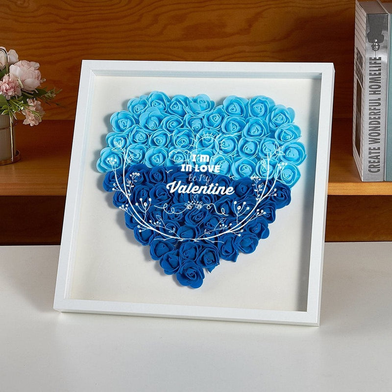 FacePajamas Valentine Gift Custom Text Heart-shaped Paper Flower Shadow Box Valentine's Gift For Her