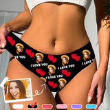 FacePajamas Women Underwear Custom Underwear with Face Personalized Love Heart Panties Women's Lingerie Classic Thongs Valentine Gift for Her