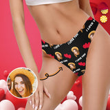 FacePajamas Women Underwear Custom Underwear with Face Personalized Love Heart Panties Women's Lingerie Classic Thongs Valentine Gift for Her