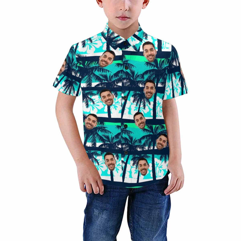 FacePajamas Hawaiian Shirt Face / Kid / 2-4 Years Custom Photo Hawaiian Shirts Photo Coconut Tree Unisex & Teenage Hawaiian Shirt Face Shirt Birthday Gift