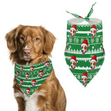 FacePajamas Pajama Pants& Bandana-2ML-SDS For Pet-Bandana / one size Custom Face Christmas Red Hat Snowflake Pajama Pants and Pet Dog Bandana