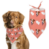 FacePajamas Pajama Pants& Bandana-2ML-SDS For Pet-Bandana / one size Custom Face White Heart Pink Background Pajama Pants and Pet Dog Bandana