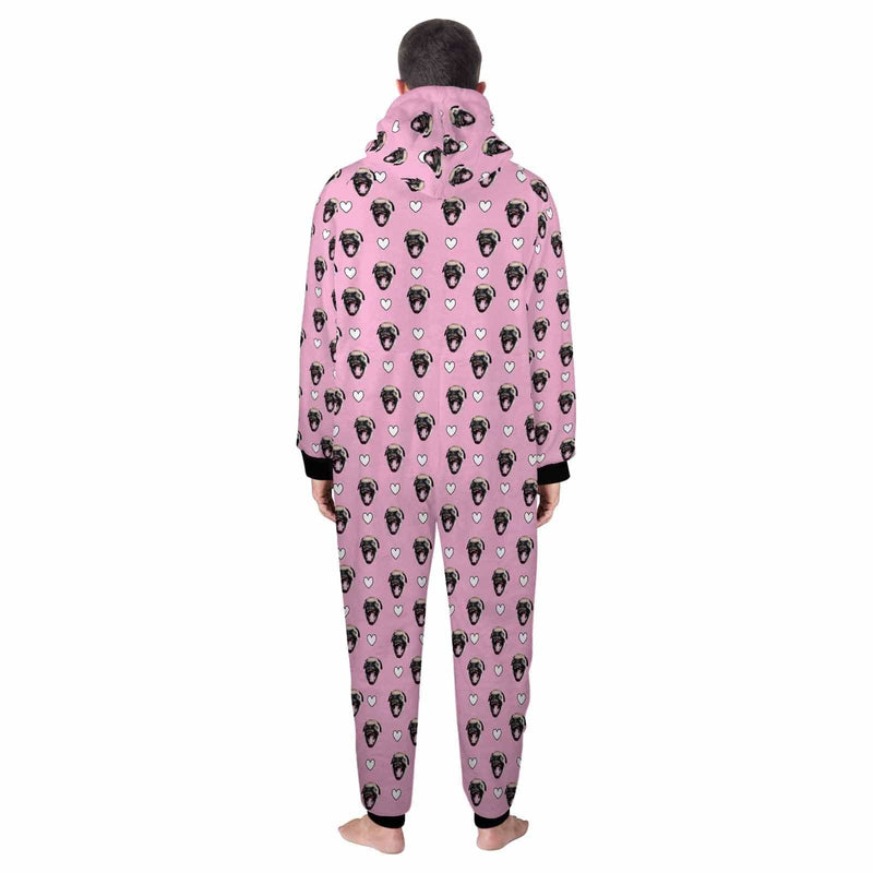 FacePajamas Pajama Adult Onesie Funny Flannel Fleece Adult Onesie Pajamas Custom Pet Face Cute Jumpsuit Homewear